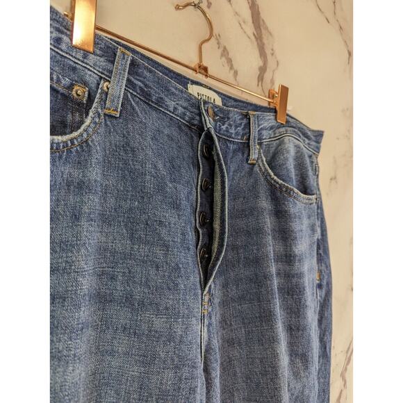 Pistola Jeans Women 31 High Rise Cropped Denim Straight Stretch Moody Button Fly - Picture 9 of 11